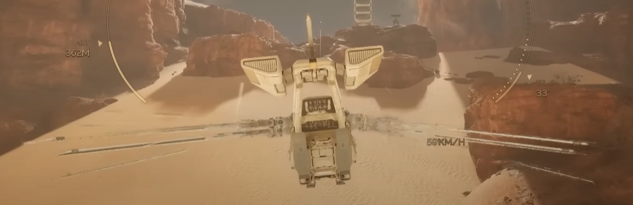 dune awakening ornithopter flying